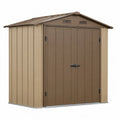 Abri de jardin en métal brun et beige 213x130x185 cm