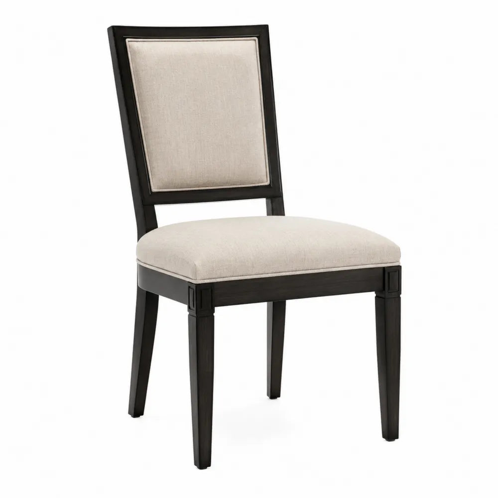 Chaise en bois avec tissu polyester beige
