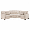Canapé d'angle modulaire en tissu polyester beige
