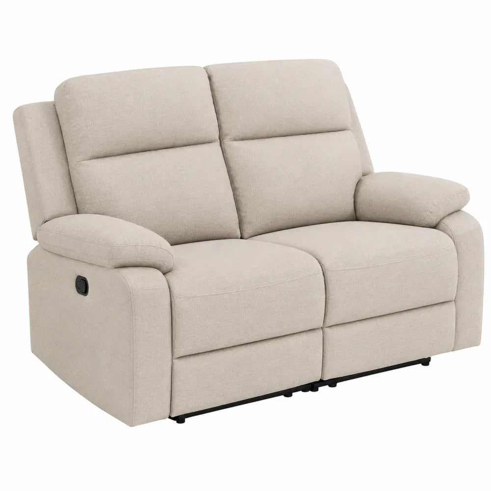 Canapé 2 Places Réclinable en Lin Beige 150cm