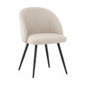 Chaise en polyester beige avec pieds en métal noir