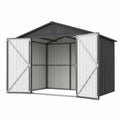 Abri de jardin en métal gris 3m x 2m