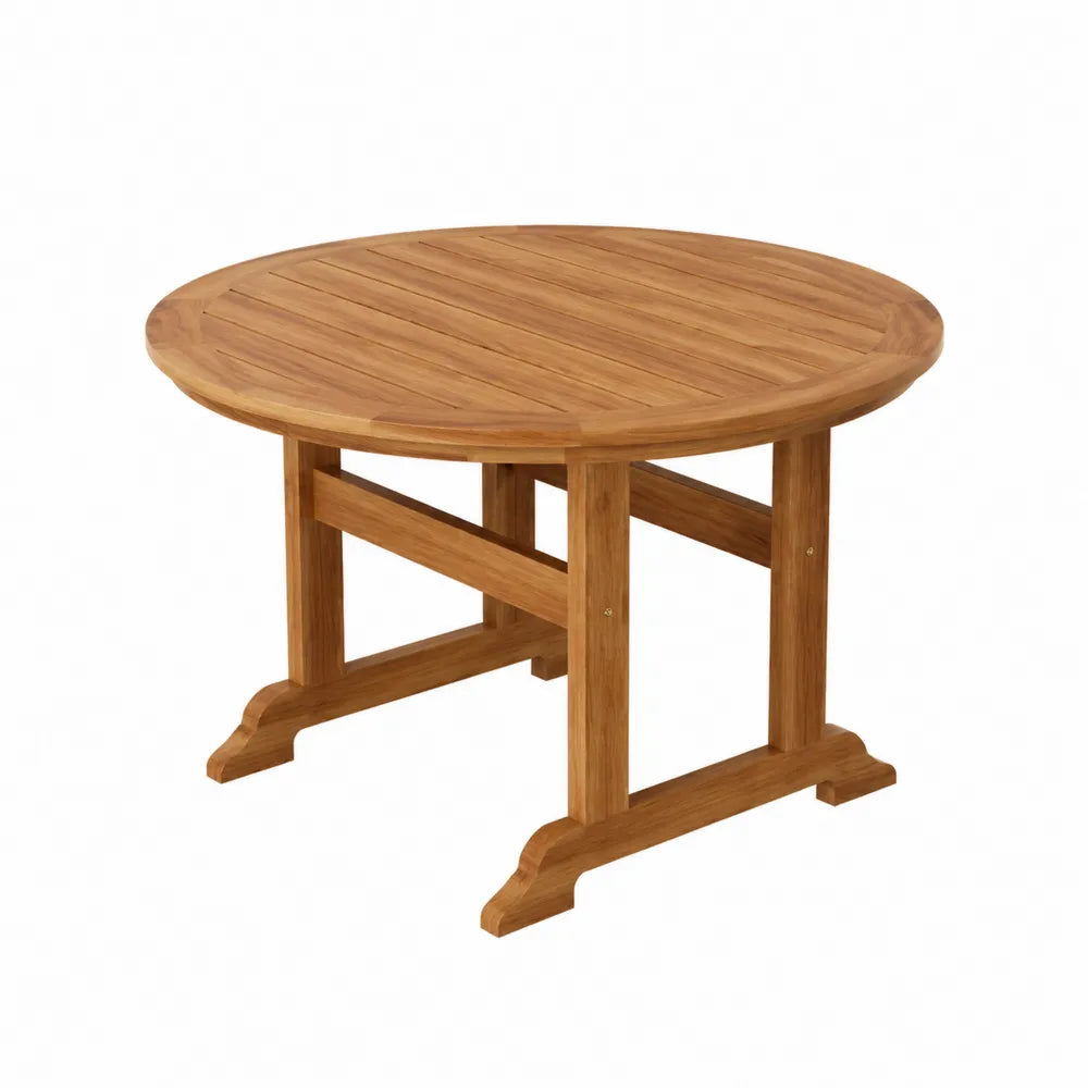 Table ronde d'extérieur en bois de teck 100 cm