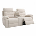 Canapé Relax 2 Places en Tissu Polyester Beige